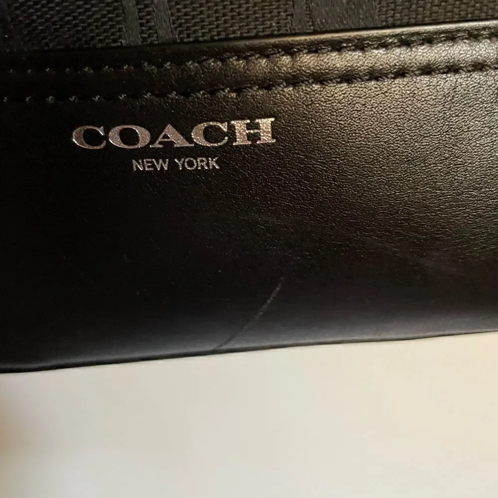 COACH Legacy Duffle in  Small Signature Canvas Black Sholder Bag #25380Excellent